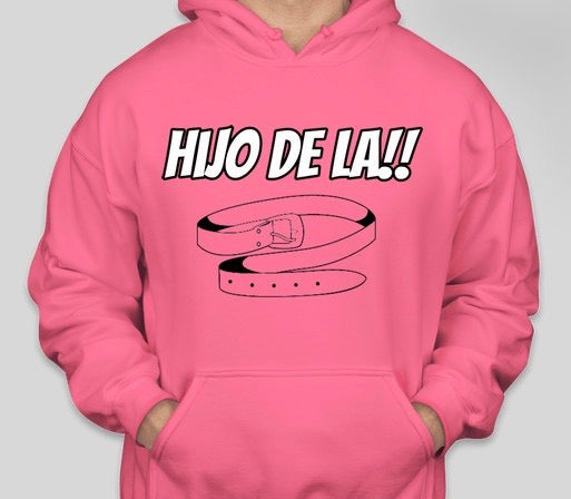 HIJO DE LA!! light pink hoodie